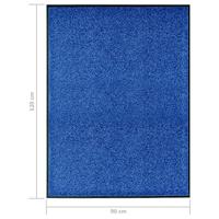 Deurmat wasbaar 90x120 cm blauw - thumbnail