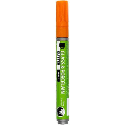Creativ Company Glas- en porseleinstift glitter semi-dekkend - oranje