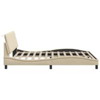 Bedframe zonder matras "Hanko" stof crèmekleurig 160x200 cm - thumbnail