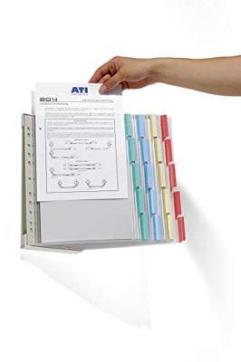 Durable Wandhouder voor bureaustandaard Display-System Wall Rood, Geel, Groen, Blauw 20 x DIN A4 Aantal meegeleverde displaypanels 20