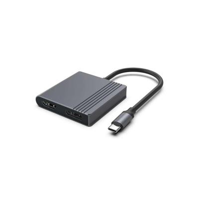 Gembird A-CM-HDMIFDPF-01 USB-C naar HDMI + DP-adapter, 4K 60Hz, zwart