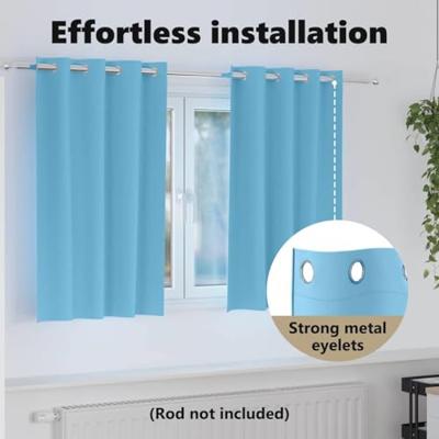 VidaXL Zwart-out gordijnen met ringen 2 pcs lichtblauw 140 x 140 cm