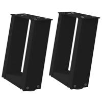 Salontafelpoten 2 st U-vormig 30x(30-31) cm staal zwart - thumbnail