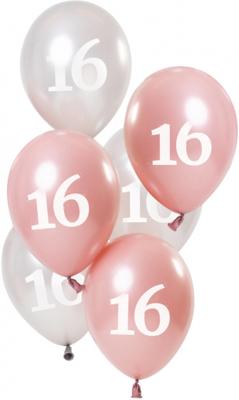Ballonnen 16 Jaar Glossy Pink (6st)