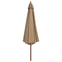 VidaXL Parasol met houten paal 350 cm taupe - thumbnail