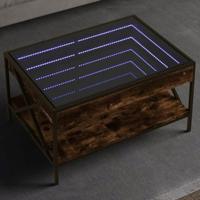 Salontafel met Infinity LED 70x50x38 cm gerookt eikenkleurig - thumbnail