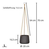 Rough Eco-line hangende bloempot L 20x17 cm Patt zwart - thumbnail