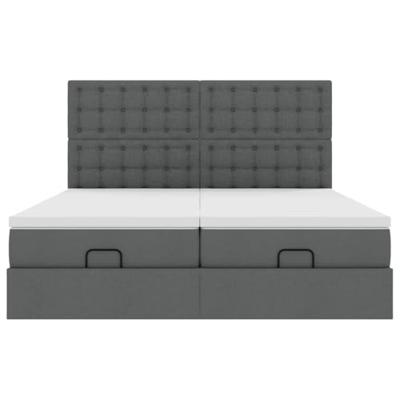 Ottoman bed met matrassen en LED's 180x200cm stof donkergrijs