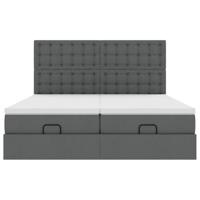 Ottoman bed met matrassen en LED's 180x200cm stof donkergrijs - thumbnail
