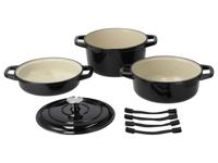 SILVERCREST Gietijzeren pannenset (Zwart) - thumbnail