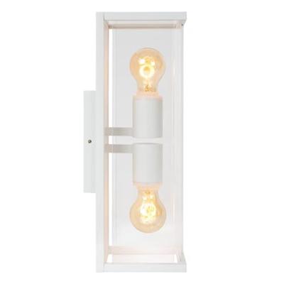 Lucide CLAIRE - Wandlamp Binnen/Buiten - 2xE27 - IP54 - Wit