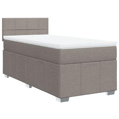 Boxspring met matras stof taupe 90x200 cm - thumbnail