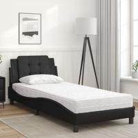 Bed met matras kunstleer zwart 100x200 cm - thumbnail