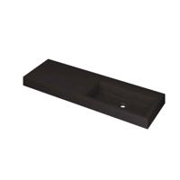 INK Momento Wastafel Quartz Wasbak Rechts Zonder Kraangat - 1400x450x90 mm - Quartz Zwart - thumbnail