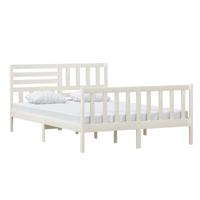 Bedframe massief hout wit 150x200 cm - thumbnail