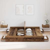 Opbergbedframe met lade Oud hout 180 x 200 cm Bewerkt hout - thumbnail
