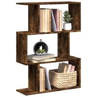 Kamerscherm / boekenkast 3-laags 70x24x97 cm hout gerookt eik - thumbnail