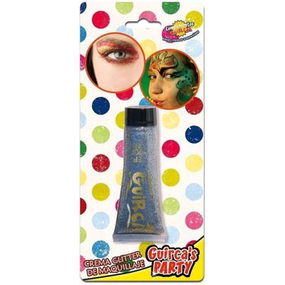 Glitter make up tube zilver creme