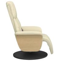 Massagestoel verstelbaar met voetensteun kunstleer crèmekleurig - thumbnail