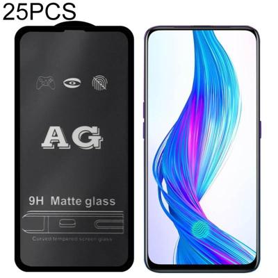 25 PCS AG Matte Frosted Full Cover Tempered Glass For OPPO Realme X