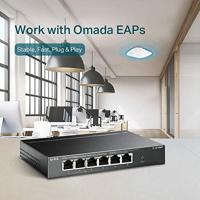 TP-Link TL-SF1006P 6-Port Fast Ethernet PoE Switch met 4 PoE+ poorten (67 Watt, afgeschermde RJ-45 poorten, 250 m overdrachtsafdekking in Extendmodus, plug-and-play-installatie, zonder ventilator) - thumbnail