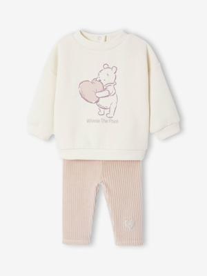 Disney® WINNIE DE POEG babyset fleece sweater + legging van fluweel / velours vanille