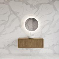 Onderkast Gliss Design Heronimus 90x45x35 cm Met Topplaat Castle Brown - thumbnail