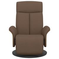 Fauteuil verstelbaar met voetensteun stof bruin - thumbnail