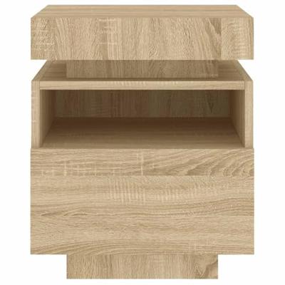 Nachtkastje met LED-verlichting 40x39x48,5 cm sonoma eikenkleur