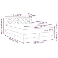 Boxspringbed met matras stof donkergrijs 140x190 cm - thumbnail