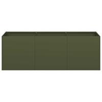 Plantenbak 120x40x40 cm koudgewalst staal olijfgroen - thumbnail