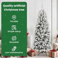VidaXL Kunstkerstboom wit 180 cm pvc en plastic en staal en pe - thumbnail