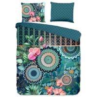 HIP Dekbedovertrek "mandala's en bloemen" - Petrol - (240x200/220 cm) - Katoen Satijn - thumbnail