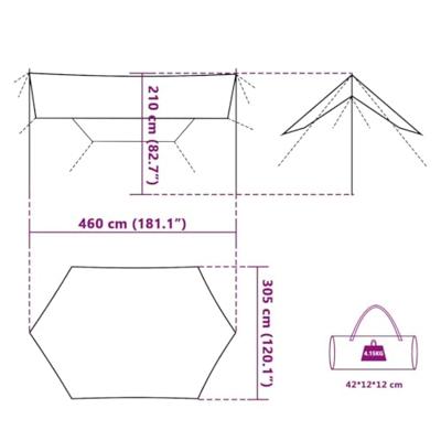 VidaXL Kampeerluifel waterdicht 460x305x210 cm oranje