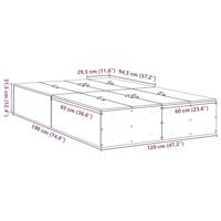 Bedframe Grijs sonoma 190 x 120 x 31.5 cm Bewerkt hout - thumbnail
