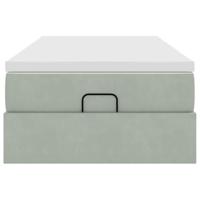 Ottoman bed met matras 90x200cm fluweel lichtgrijs - thumbnail