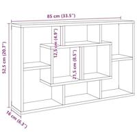 Wandschap 85x16x52,5 cm bewerkt hout artisanaal eikenkleurig - thumbnail