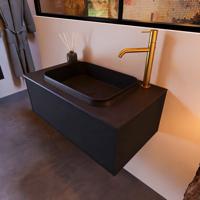 Badkamermeubelset Mondiaz Erin 80 cm met 1 Lade met RIDGE Wastafel Midden Urban met 1 kraangat Greeploos Mat Urban - thumbnail