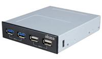 Akasa AK-ICR-12V3 3.5 inch Interconnect S Front Panel 2x USB 3.0 Hub - thumbnail