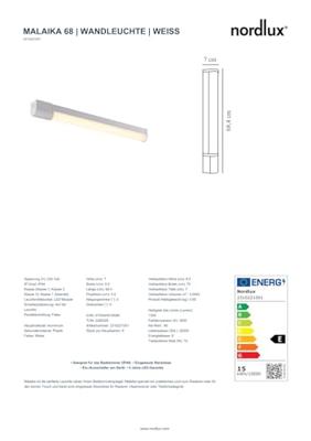 Wandlamp badkamer wit LED & stopcontact Malaika 68 cm boven spiegel Wandlamp badkamer wit LED & stopcontact Malaika 68 cm boven spiegel