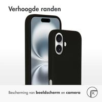 Accezz Liquid Silicone Backcover met MagSafe iPhone 16 Telefoonhoesje Zwart - thumbnail