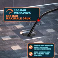 Riool - Leidingen reinigerset Premium 5-delig zwart 15m - thumbnail