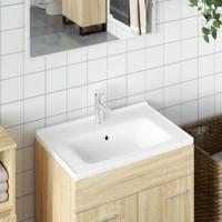 VidaXL Wastafel rechthoekig 71x48x19,5 cm keramiek wit - thumbnail