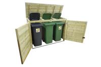 Lutrabox LK260TRIO-R Containerberging | 223x90x125 cm - voor 3 containers!- - Hout- Lutrabox - thumbnail