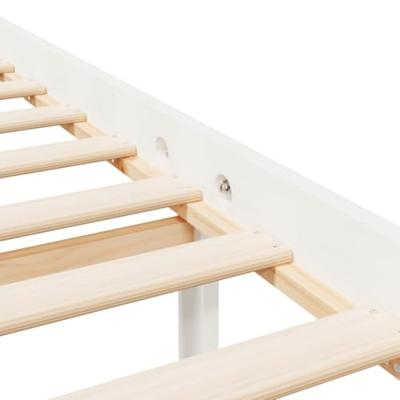 Bedframe massief grenenhout wit 135x190 cm 4FT6 double