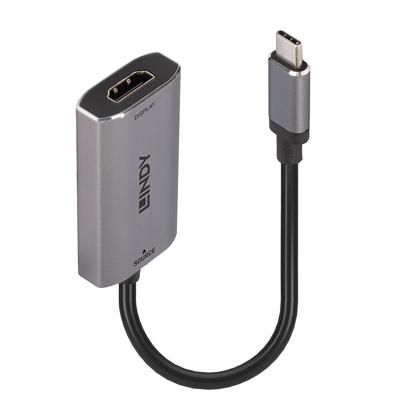 Lindy 43327 video kabel adapter 0,11 m USB Type-C HDMI Zwart, Grijs