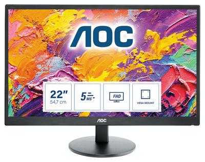 AOC E2270SWN VGA (TN Panel) 21,5 inch zwart