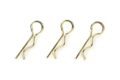 Body clips voor 1/8, goud, medium, 45 graden gebogen (10 stuks)