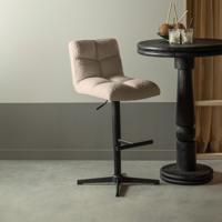 WOOOD Draaibare Barstoel 'Vinny' Bouclé, kleur Zand (zithoogte 60-80cm) - thumbnail
