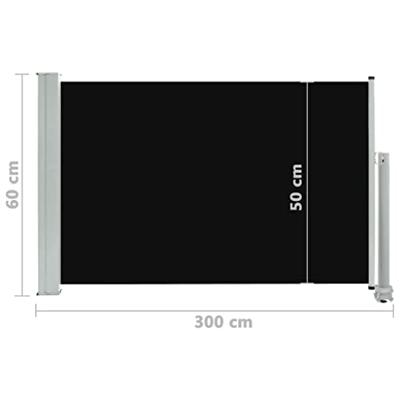 VidaXL Tuinscherm uittrekbaar 60x300 cm zwart VidaXL Tuinscherm uittrekbaar 60x300 cm zwart